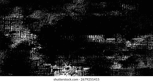 Textura de falha digital abstrata com fundo preto e padrões de ruído branco distorcido para conceitos modernos de design tecnológico.