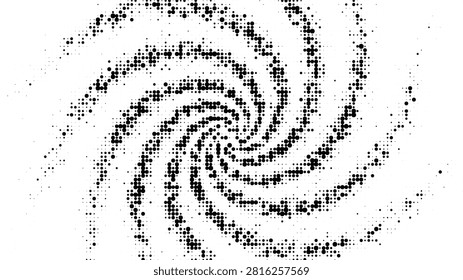 An abstract digital glitch texture featuring a high contrast black and white pattern with distorted pixelated elements and noisy data corruption.