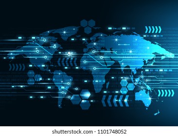 Abstract Digital Global System Network Technology  Background,Hi-tech and Communication Concept design,Vector illustration.
