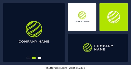 Abstract digital globe logo design	