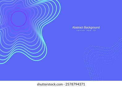 Abstract digital glowing wave lines on dark blue background. Dynamic wave pattern. Modern flowing wavy lines. Futuristic technology concept. Suit for banner, poster, cover, brochure, flyer, website