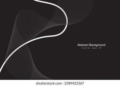 Abstract digital glowing wave lines on black background. Dynamic wave pattern. Modern flowing wavy lines. Futuristic technology concept. Suit for banner, poster, cover, brochure, flyer, website 