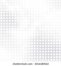 Abstract digital gray white background with mesh of squares or pixel. Mosaic. Geometric template.