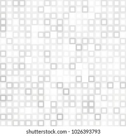 Abstract digital gray white background with mesh of squares or pixel. Mosaic. Geometric template.