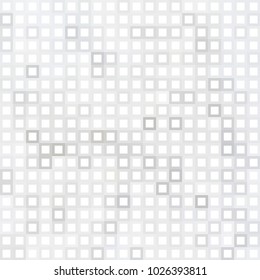Abstract digital gray white background with mesh of squares or pixel. Mosaic. Geometric template.