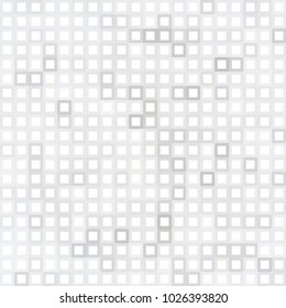 Abstract digital gray white background with mesh of squares or pixel. Mosaic. Geometric template.