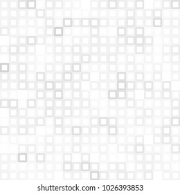 Abstract digital gray white background with mesh of squares or pixel. Mosaic. Geometric template.