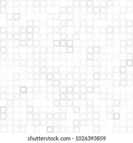 Abstract digital gray white background with mesh of squares or pixel. Mosaic. Geometric template.