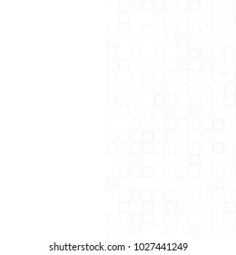 Abstract digital gray white background with mesh of squares or pixel. Mosaic. Geometric template. White space for your text or design.
