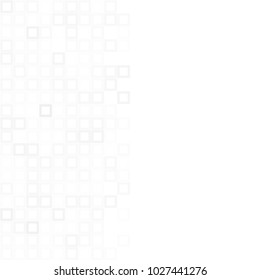 Abstract digital gray white background with mesh of squares or pixel. Mosaic. Geometric template. White space for your text or design.