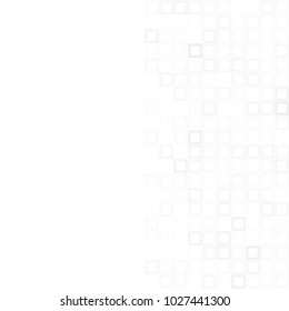 Abstract digital gray white background with mesh of squares or pixel. Mosaic. Geometric template. White space for your text or design.