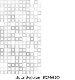 Abstract digital gray white background with mesh of squares or pixel. Mosaic. Geometric template. White space for your text or design.
