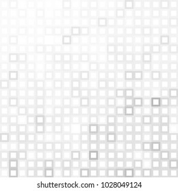 Abstract digital gray white background with mesh of squares or pixel. Mosaic. Geometric template. 