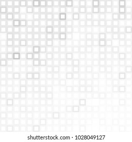 Abstract digital gray white background with mesh of squares or pixel. Mosaic. Geometric template. 