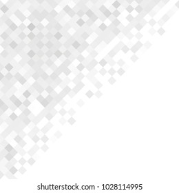 Abstract digital gray white background with mesh of squares or pixel. Mosaic. Geometric template. White space for your text or design.