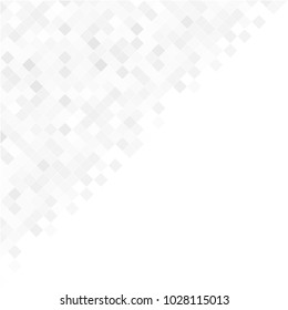 Abstract digital gray white background with mesh of squares or pixel. Mosaic. Geometric template. White space for your text or design.