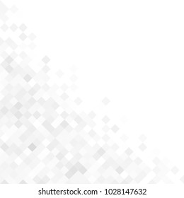Abstract digital gray white background with mesh of squares or pixel. Mosaic. Geometric template.