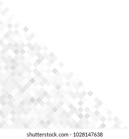 Abstract digital gray white background with mesh of squares or pixel. Mosaic. Geometric template.