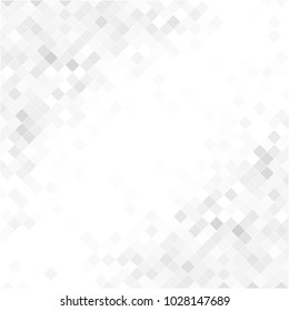 Abstract digital gray white background with mesh of squares or pixel. Mosaic. Geometric template.