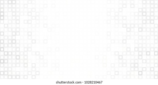 Abstract digital gray white background with mesh of squares or pixel. Mosaic. Geometric template. White space for your text or design.