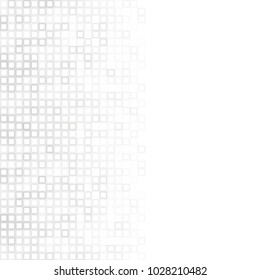 Abstract digital gray white background with mesh of squares or pixel. Mosaic. Geometric template. White space for your text or design.