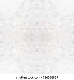Abstract digital gray white background with mesh of squares or pixel. Mosaic. Geometric template.
