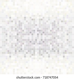 Abstract digital gray white background with mesh of squares or pixel. Mosaic. Geometric template.