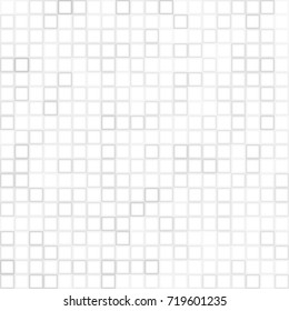 Abstract digital gray white background with mesh of squares. Mosaic style. Geometric template. Cells.