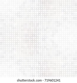 Abstract digital gray white background with mesh of squares. Mosaic style. Geometric template. Cells.