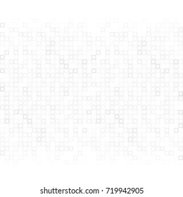 Abstract digital gray white background with mesh of squares. Mosaic style. Geometric template. Cells or pixel.