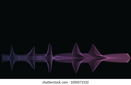 abstract digital green blue equalizer, sound wave pattern element