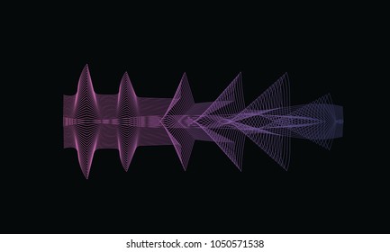 abstract digital green blue equalizer, sound wave pattern element