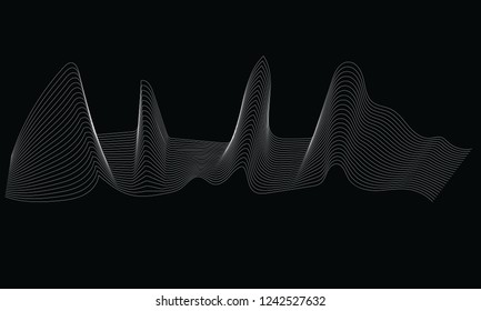 abstract digital green blue equalizer, sound wave pattern element