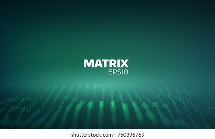 Abstract digital grid. Bit matrix cyberspace. Coding process. Futuristic data flow