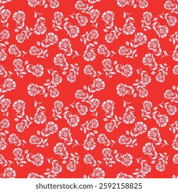 Abstract Digital Hand Drawn Seamless Floral Pattern Background. Ready for print flower seamless pattern