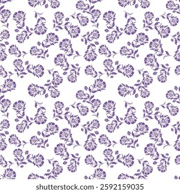Abstract Digital Hand Drawn Seamless Floral Pattern Background. Ready for print flower seamless pattern