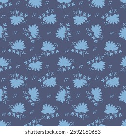 Abstract Digital Hand Drawn Seamless Floral Pattern Background. Ready for print flower seamless pattern