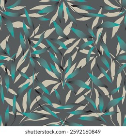 Abstract Digital Hand Drawn Seamless Floral Pattern Background. Ready for print flower seamless pattern
