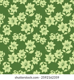 Abstract Digital Hand Drawn Seamless Floral Pattern Background. Ready for print flower seamless pattern