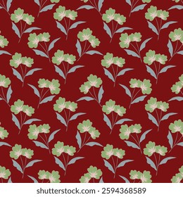 Abstract Digital Hand Drawn Seamless Floral Pattern Background. Ready for print flower seamless pattern