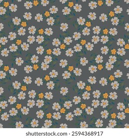 Abstract Digital Hand Drawn Seamless Floral Pattern Background. Ready for print flower seamless pattern