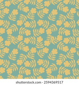 Abstract Digital Hand Drawn Seamless Floral Pattern Background. Ready for print flower seamless pattern