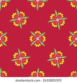 Abstract Digital Hand Drawn Seamless Floral pattern Background Ready for Print. Flower seamless pattern. 