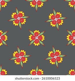 Abstract Digital Hand Drawn Seamless Floral pattern Background Ready for Print. Flower seamless pattern. 