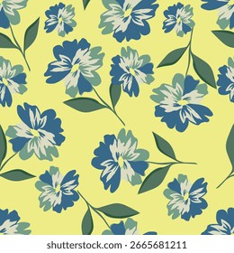 Abstrakter, digitaler, handgezeichneter, nahtloser floraler Hintergrund. Bereit für Druck Allover Textile Blume Druck und Muster.