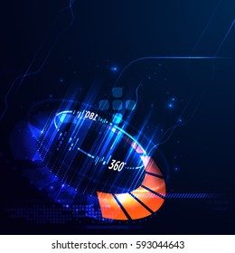Abstract Digital Hi Technology Innovation 360 Degrees concept Use For Technology background or Virtual Reality Technology.Vector illustration eps 10
