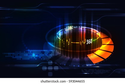 Abstract Digital Hi Technology Innovation 360 Degrees concept Use For Technology background or Virtual Reality Technology.Vector illustration eps 10