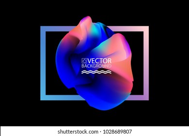 Abstract digital hologram style geometric trendy background. With place for your message. Business or tech presentation, cover template