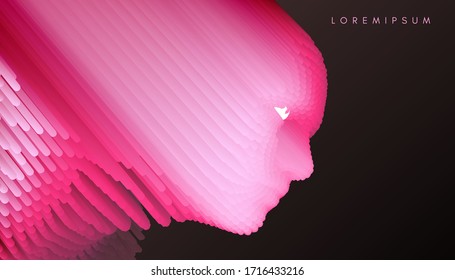 Abstract digital human face. Glitch technique portrait. Conceptual vector illustration.