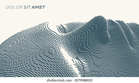 Abstract digital human head constructing from cubes. Minimalistic design for business presentations, flyers or posters. Technology and robotics concept. Voxel art. 3D vector illustration.